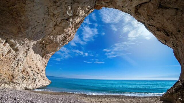 Unique and Breathtaking Beach of Cala Luna at the Orosei Bay, Sardinia