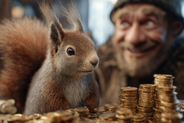 Saving Instinct: A Squirrel’s Wealth and Watchful Eyes