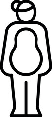 Pear female body type black line icon for digital and print projects.PFAS product