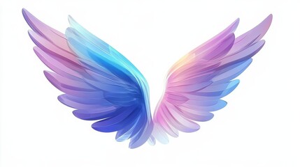 Abstract Pastel Wings Isolated on White Background, wings, abstract