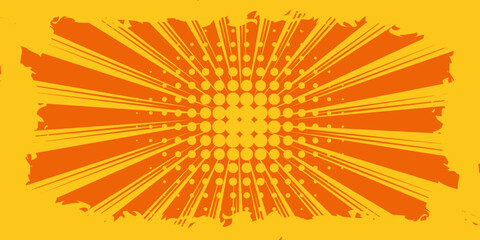 Dots halftone orange color pattern gradient texture with technology digital background. Dots pop art comics with summer background.