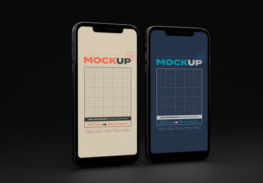 Bright Cellphone Screens Mockups