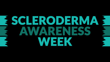 Scleroderma Awareness Week text with side lines on a black background. Which is observed every year in June to celebrate Scleroderma Awareness Week.