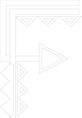 Abstract Letter F in Tribal Geometric Style &ndash; Vector Alphabet Typography Asset for Designers