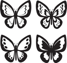 Black white retro style four ...