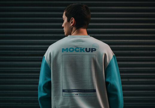 Coverall Sweatsuit from the Back Mockup