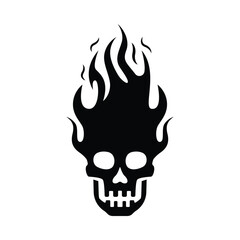 Burning Skull Flame Logo Vector Design Template