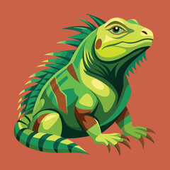 Iguana animal vector art illustration.