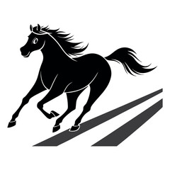Running Horse Silhouette Vector Illustration.