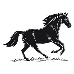 Running Horse Silhouette Vector Illustration.