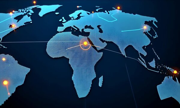 Digital globe showcasing interconnected networks and data flow, highlighting global communication trends - Powered by Adobe