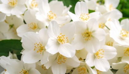 Obraz premium Jasmine white flowers. Floral spring background. Close-up. Nature.