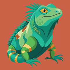 Iguana animal vector art illustration.