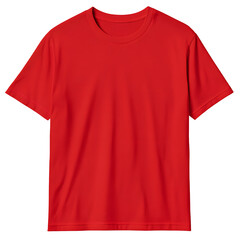 Red t-shirt isolated on transparent background, a versatile garment for casual wear and design mockups