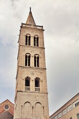 tower in Zadar, city of Zadar, church of St. Donatus in Zadar, tower at the church, old town, Croatia