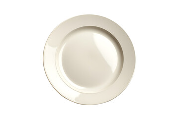 Empty ceramic plate isolated on transparent background