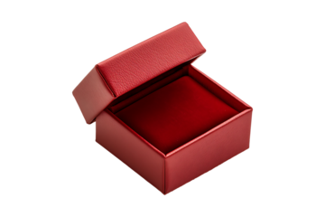 Empty red ring box isolated on transparent background
