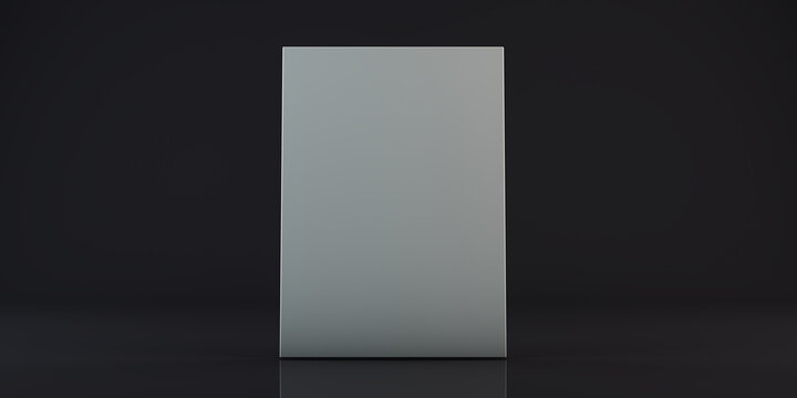 3d white empty sign mock up on orange background.