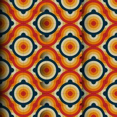 Seamless Retro Geometric Pattern – 70s Vintage Background with Bold Colors