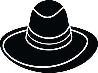 black and white hat vector illustration