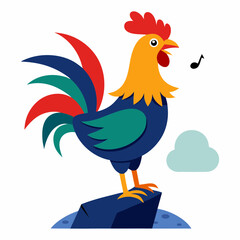 vector illustration of a rooster