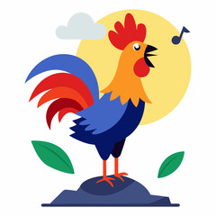 vector illustration of a rooster