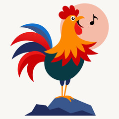 vector illustration of a rooster