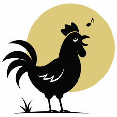 rooster vector art illustration