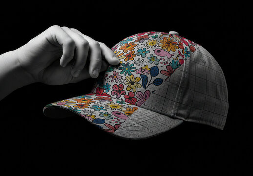 High Contrast Baseball Cap Mockup