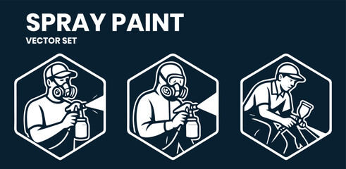 Spray Paint Logo Design Vector Illustration 