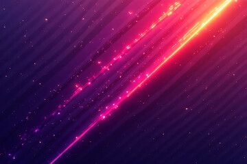 Obraz premium Vibrant Neon Light Streaks on Dark Purple Background with Spark Effects