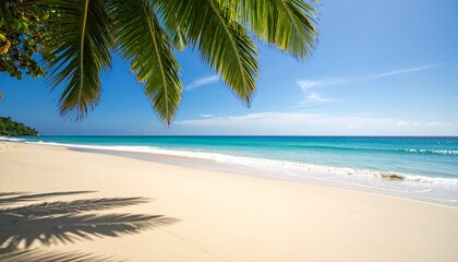 Obraz premium Beautiful beach background. Natural landscape with empty tropical beach. 