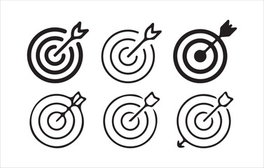 Target icon. Set of archery targets with arrows icon set. Target icon. Target, call, target icon. Victor illustration part 10.