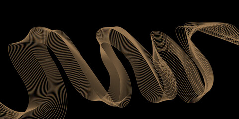 Obraz premium Modern multicolor gradient flowing wave lines. Parallel lines of vibrant color. Stylized line art background. curving and wavy gradient lines against a black background. 