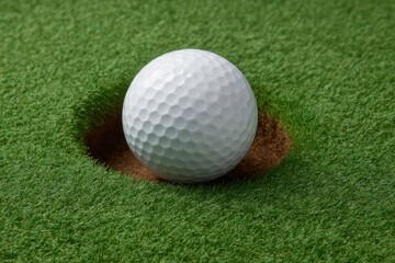Golf Ball in Cup: A Serene Green Scene