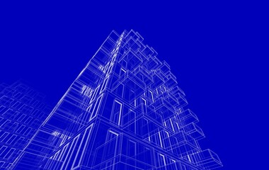 Building 3d structure. Architectural background. 