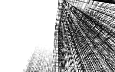 Building 3d structure. Architectural background. 