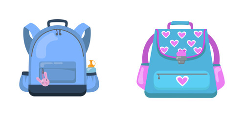 School backpacks set Colorful bags for primary school students