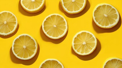Fototapeta premium Yellow Themed Food Photo Featuring Lemon Slices