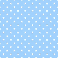 Light Blue Seamless Star Pattern for Textile and Background Design Projects in Soft and Playful Style