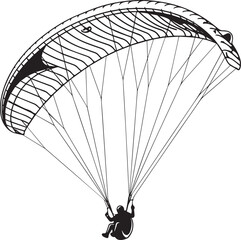 Paraglider Silhouette Flying High in the Sky.