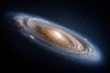 Naklejka premium Spiral Galaxy: Celestial Swirl of Light and Stardust