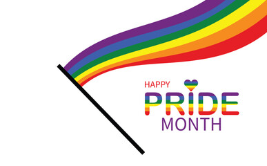  Colorful Pride Month banner featuring a rainbow heart and vibrant gradient background, symbolizing LGBTQ+ love, equality, and celebration in June.