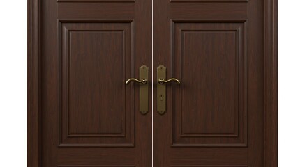 Dark brown wooden double doors