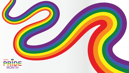  Colorful Pride Month banner featuring a rainbow heart and vibrant gradient background, symbolizing LGBTQ+ love, equality, and celebration in June.