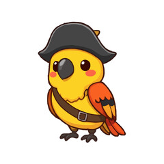 Cute Little Pirate Parrot with a Hat