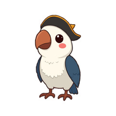 Cute Little Parrot with a Pirate Hat
