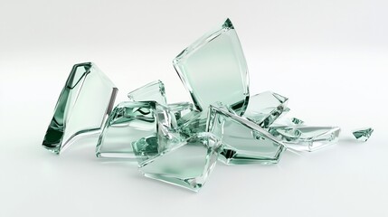 Shattered Glass Fragments: Abstract Composition of Broken Glass