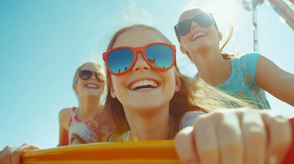 Joyful Girls on a Sunny Day Adventure
