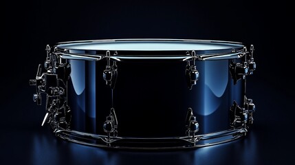 Sleek Black Snare Drum in Dramatic Low-Key Lighting